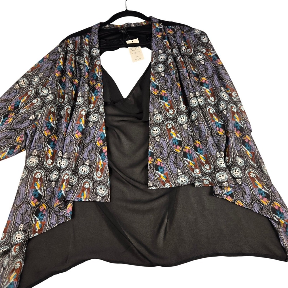 Disney Nightmare Before Christmas Stained Glass Kimono Jack Sally Bat Back MD